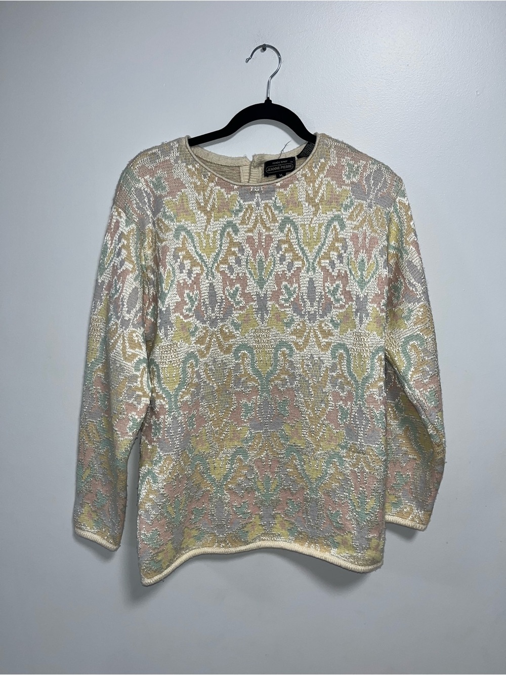 Vintage Jeanne Pierre Pastel Lambswool Blend Sweater Cottagecore Medium